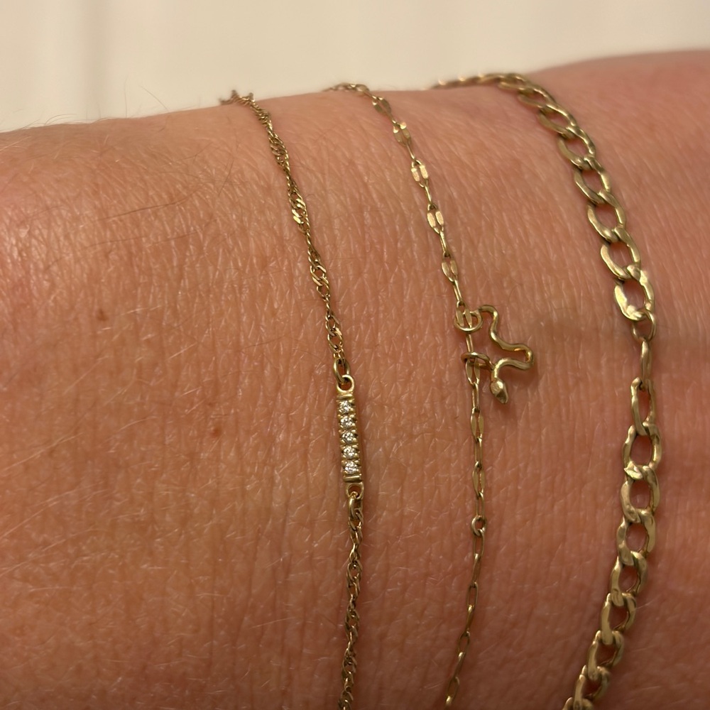 Catbird Sweet Nothing Forever Bracelet with Fairy Light Diamond Link 14k